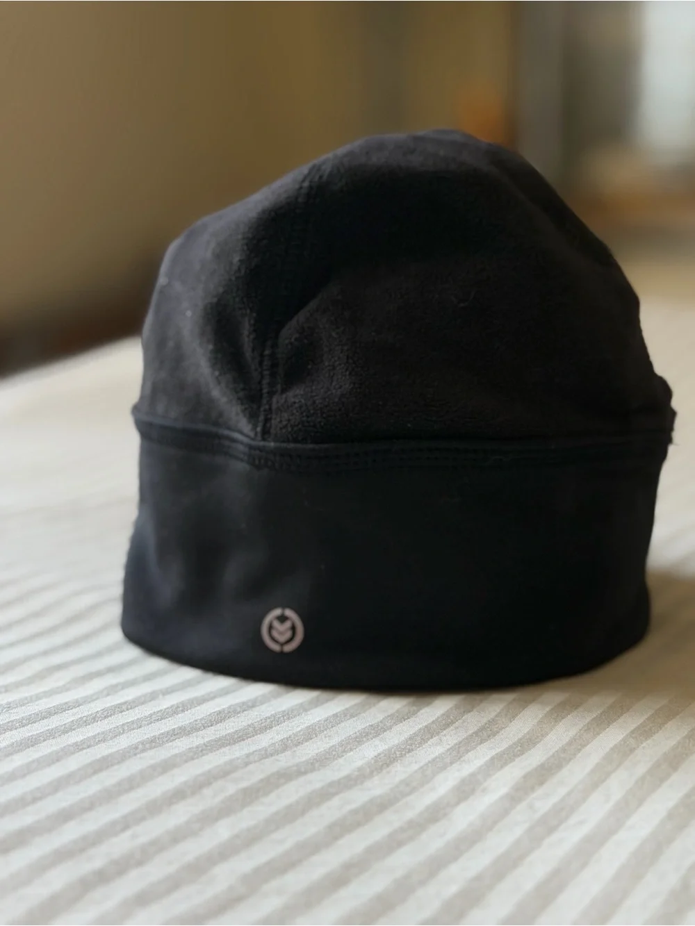 Black Beanie Hat with Ponytail Opening